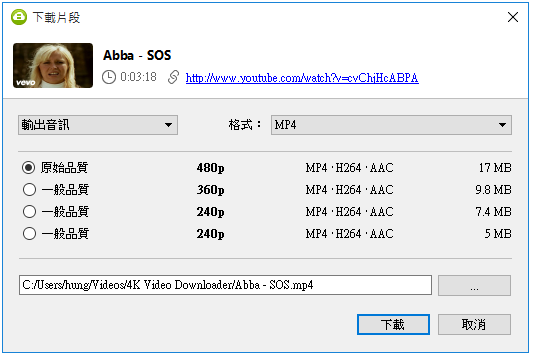 4K Video Downloader 下載影片