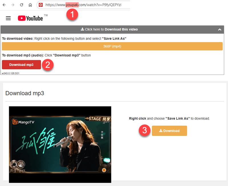 YouTube 轉 MP3 改網址免費方法