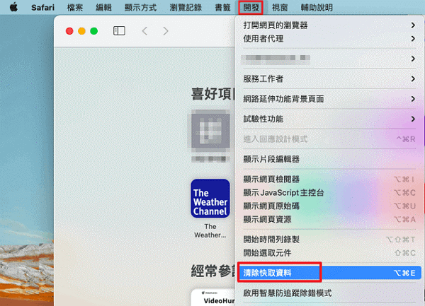 清除 Safari 快取資料