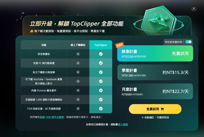 iMyFone TopClipper 付費信息