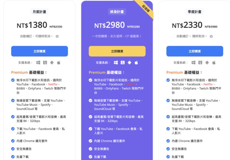 iMyFone TopClipper 訂閱計劃