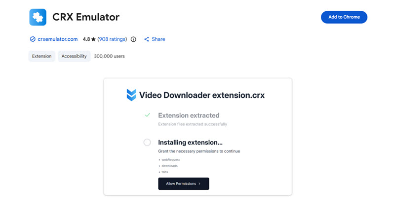 Chrome 安裝 CRXEmulato 輔助擴充