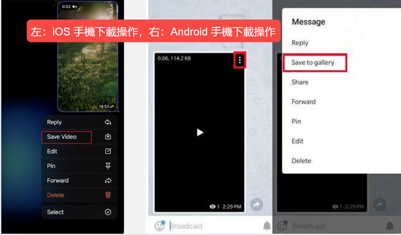 iOS/Android 手機下載 Telegram 影片
