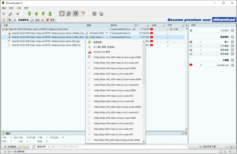 JDownloader 免費 YT 轉 MP4 程式