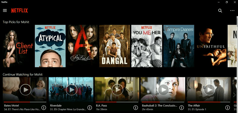 Netflix 新版 Windows 電腦 APP 介面