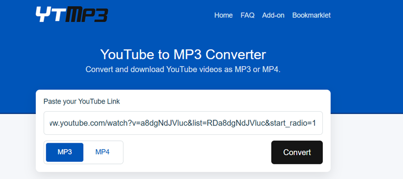 將 YouTube 影片連結貼到網站搜尋框