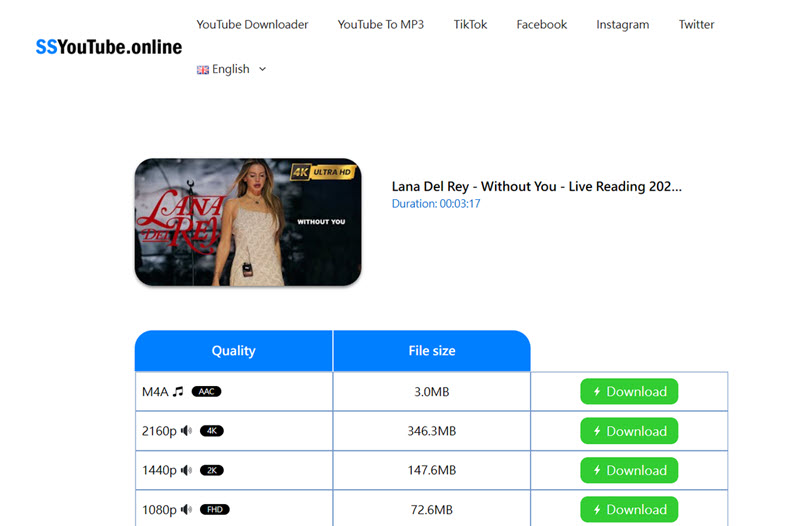 SSYouTube 免安裝將 YouTube 4K 影片下載