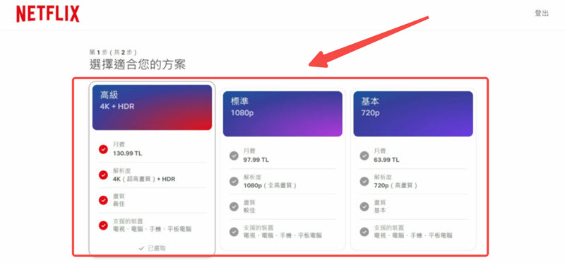 跨區土耳其訂閱 Netflix 完成