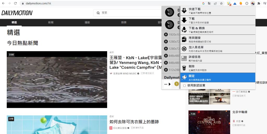 Video DownloadHelper 下載 Chrome 影片