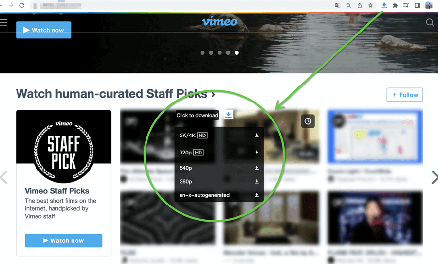 Chrome 外掛下載 Vimeo 影片