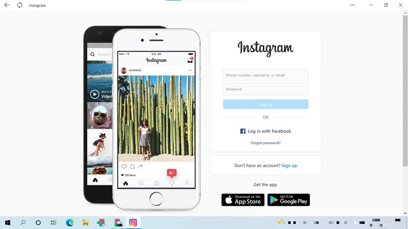 Instagram 電腦版登入介面